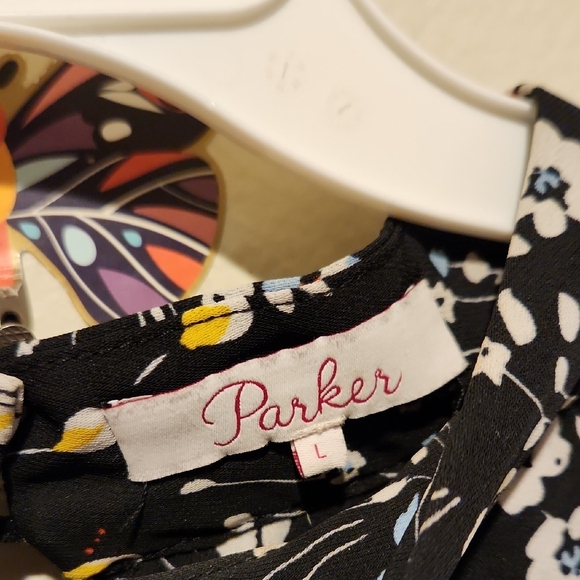 ❤️ PARKER FLORAL KEYHOLE BELL SLEEVE MINI SHIFT DRESS, LARGE - Picture 4 of 6